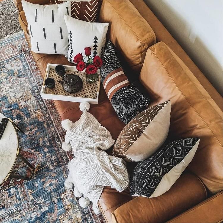 Zeitgenössischer fleckresistenter Ledersofa quadratischer Arm Liebesseat für Wohnzimmer