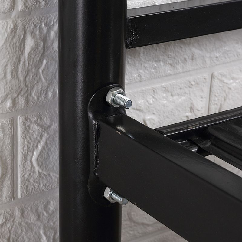 Follo metallico in metallo nero telaio industriale in stile industriale letto aperto con telaio aperto