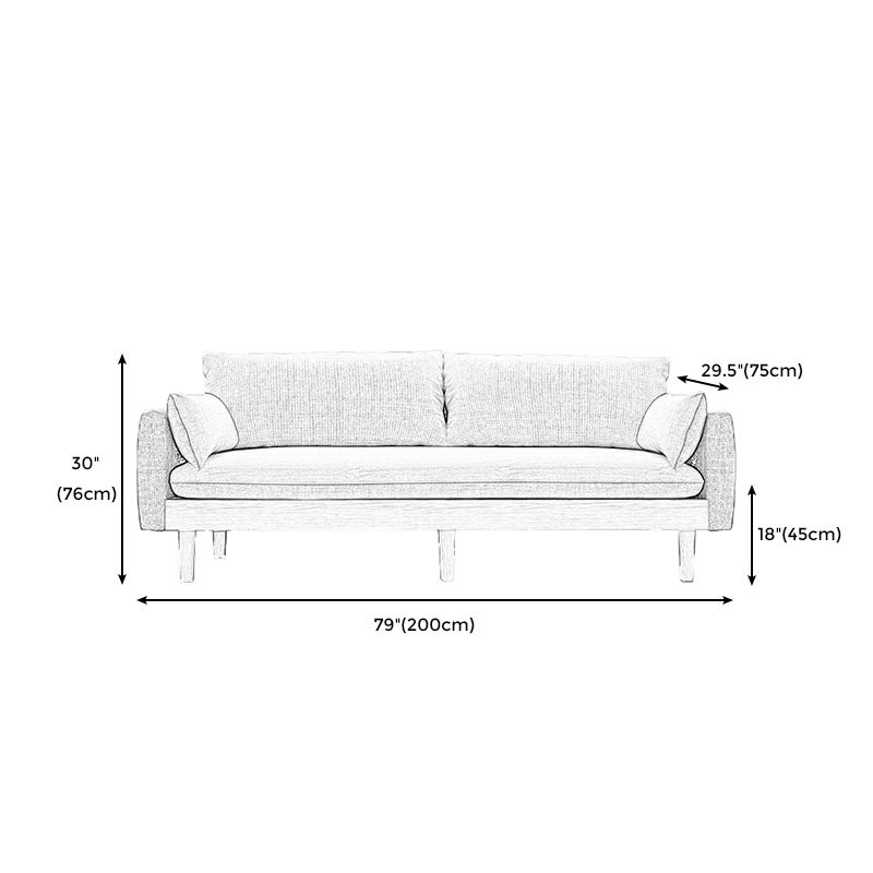 Fabric Grey 3-seat Square Arm Sofa Nordic with 2 Pillows Loveseat Clearhalo 'furn' 'furn_sofas' 'Furniture' 'furniture_sofas' 'kitchen' 'kitchen_sofas' 'Living Room Furniture' 'Sofa' 'sofas' 1200x1200_a3e6718b-4a83-4f08-a40e-fa16e81c18fb