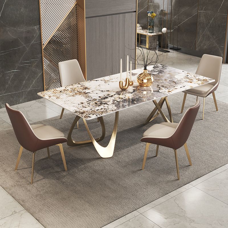 Metal Traditional Luxury Rectangle Table Sintered Stone Table for Dining Room Clearhalo ' dining_table' 'Dining Tables & Seating' 'Dining Tables' 'furn' 'furn_dining_table' 'Furniture' 'furniture_dining_table' 'Kitchen & Dining Furniture' 'kitchen&dining_furn' 'kitchen' 'kitchen_dining_table' 1200x1200_a3e7c702-d192-4386-be82-7be5f93c2465