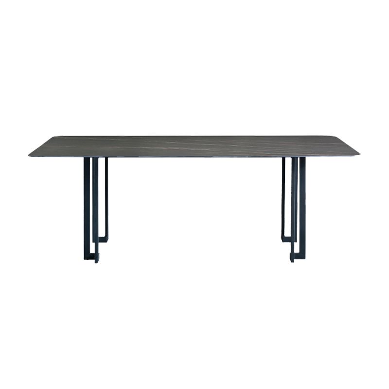 Modern Dining Table Set 1/4/5/9 Pcs Black Sintered Stone Dining Table with Armless Chairs Clearhalo 'Dining Room Sets' 'Dining Tables & Seating' 'dining_room_set' 'furn' 'furn_dining_room_set' 'Furniture' 'Kitchen & Dining Furniture' 1200x1200_a3e804e9-7256-4119-842f-86b49748e474