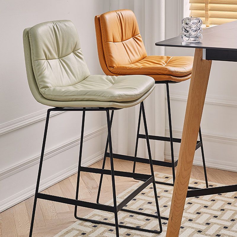 Scandinavian Matte Finish Upholstered Barstool Footrest Coffee Shop Stool Clearhalo 'Bar Furniture' 'Bar Stools' 'bar_stools' 'furn' 'furn_bar_stools' 'Furniture' 'furniture_bar_stools' 'Kitchen & Dining Furniture' 1200x1200_a3eadb7b-b4c7-4912-a59a-0d4015d0848a
