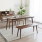 Rectangle Luxury Dining Table Wood Color Fixed Table with Beechwood Solid Wood