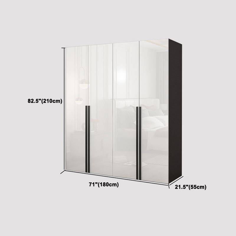 Mirrored Finish Wardrobe Armoire Modern Style Engineered Wood Wardrobe Clearhalo 'Armoires & Wardrobes' 'armoires_wardrobes' 'Bedroom Furniture' 'furn' 'furn_armoires_wardrobes' 'Furniture' 1200x1200_a3eb5952-be02-4ea9-8be4-765b947ee289