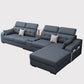 Cotton Blend Pillowed Back L-Shape Cushions Furniture Sectionals for 4 People