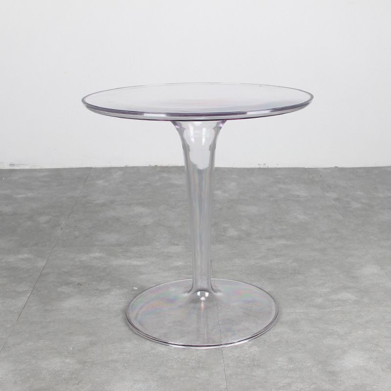 クロスベースデザインアクリル素材モダンスタイルラウンドサイドテーブル