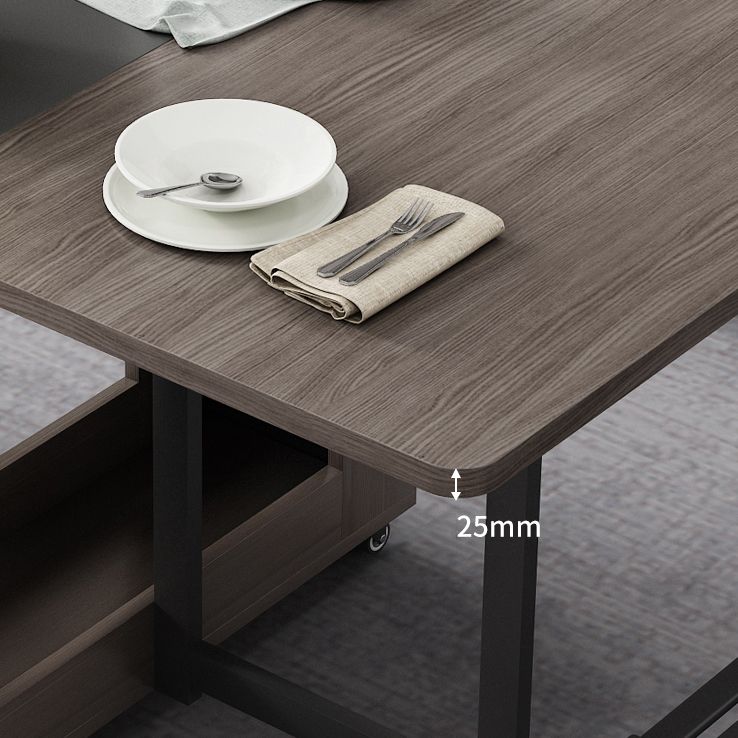 Foldable Rectangle Wooden Table Medieval Modern Table with Storage Trestle Base Clearhalo ' dining_table' 'Dining Tables & Seating' 'Dining Tables' 'furn' 'furn_dining_table' 'Furniture' 'furniture_dining_table' 'Kitchen & Dining Furniture' 'kitchen&dining_furn' 'kitchen' 'kitchen_dining_table' 1200x1200_a3ec1b8b-c732-4fbd-8bb2-d7f2202cea12
