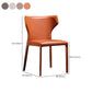 Faux Leather Wingback Side Chair Modern Armless Dining Chairs