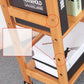 Natural Urban Etagere Bookshelf Manufactured Wood Bookcase with Caster Wheels