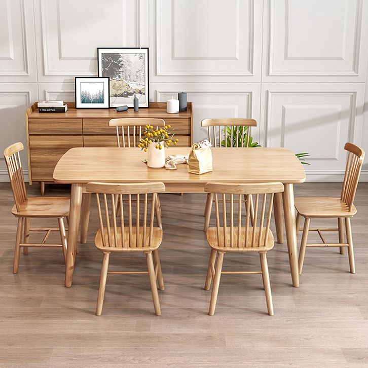Contemporary Solid Wood Rectangle Shape Dining Set Khaki Standard Dining Set for Kitchen Clearhalo 'Dining Room Sets' 'Dining Tables & Seating' 'dining_room_set' 'furn' 'furn_dining_room_set' 'Furniture' 'furniture_dining_room_set' 'Kitchen & Dining Furniture' 'kitchen&dining_furn' 'kitchen' 1200x1200_a3ee8bc7-5348-4a00-b841-476c86796e25