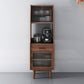 Wooden Home Side Board Modern Minimalist Open Sideboard with Sliding Door Clearhalo 'buffet_sideboard' 'Buffets & Sideboards' 'furn' 'furn_buffet_sideboard' 'Furniture' 'Kitchen & Dining Furniture' 1200x1200_a3eec506-623b-418c-a603-67d359f43490