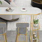 Contemporary Bar Pub Table Set 1/2/3 Pcs Stone Bar Table and Upholstered Stools