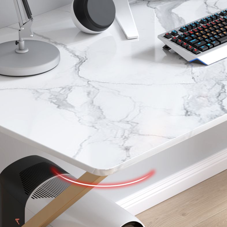 Escritorio de escritura rectangular moderno escritorio de oficina en casa con patas de metal