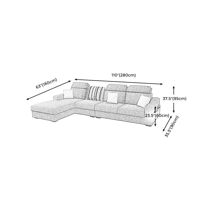 Grey Contemporary Sloped Arm Sofa with Bolster Pillows for Living Room Clearhalo 'furn' 'furn_sectionals' 'Furniture' 'furniture_sectionals' 'kitchen' 'kitchen_sectionals' 'Living Room Furniture' 'Sectionals' 1200x1200_a3efa307-40cc-4b07-ac9d-a842dfd7356b