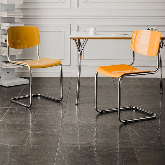 Silla sin brazo de estilo contemporáneo silla lateral abierta con base de metal