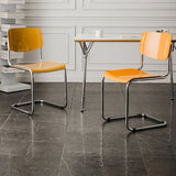 Contemporary Style Armless Chair Plastic Open Back Side Chair with Metal Base