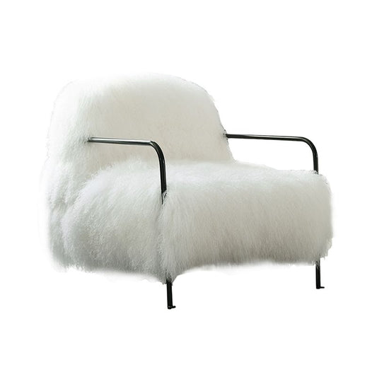 Contemporary 29.52 " Height White Wool Arm Chair for Bedroom Clearhalo 'Accent Chairs' 'accent_chairs' 'Chairs & Seating' 'furn' 'furn_accent_chairs' 'Furniture' 'Living Room Furniture' 1200x1200_a3f1ee1f-beb2-4008-9abb-debe60dc4b57