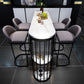 Modern White Marble Bar Table with Specialty Table Top Black Double Pedestal Table - 42" H Clearhalo 'Bar Furniture' 'Bar Tables' 'bar_tables' 'furn' 'furn_bar_tables' 'Furniture' 'furniture_bar_tables' 'Kitchen & Dining Furniture' 1200x1200_a3f23995-2e37-40dc-99f5-f7e956501843