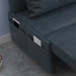 32.28" Wide Sleeper Sofa Gray Faux leather Sofa Bed with Detachable Mattress