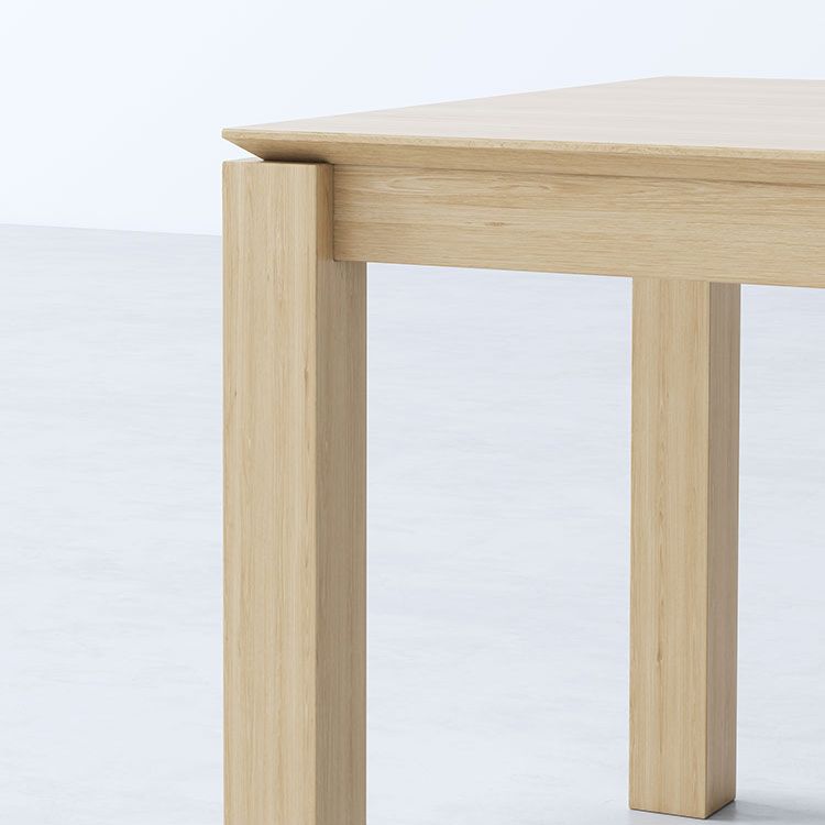 Mesa de comedor de 4 patas Mesa de comedor de madera maciza con patas de acabado natural