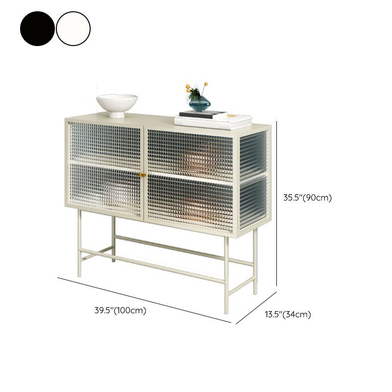 Sideboard di vetro con 2 porte a buffet in metallo contemporaneo con 2 porte