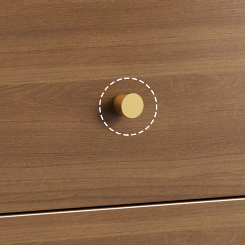 Coffre brun du milieu du siècle avec des tiroirs et des jambes droites 23,62 "de long