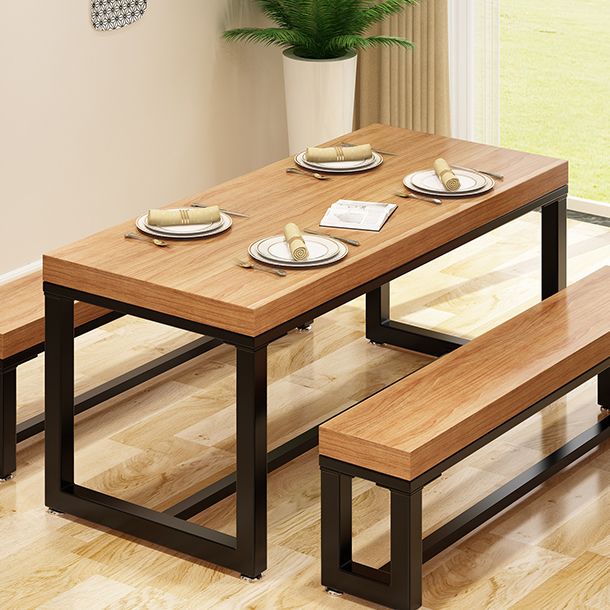 Modern Solid Wood Kitchen Dining Table Rectangle Shape Standard Dining Table with Trestle Base Clearhalo ' dining_table' 'Dining Tables & Seating' 'Dining Tables' 'furn' 'furn_dining_table' 'Furniture' 'furniture_dining_table' 'Kitchen & Dining Furniture' 'kitchen&dining_furn' 'kitchen' 'kitchen_dining_table' 1200x1200_a3f58b38-e150-4439-be54-528d61647b97
