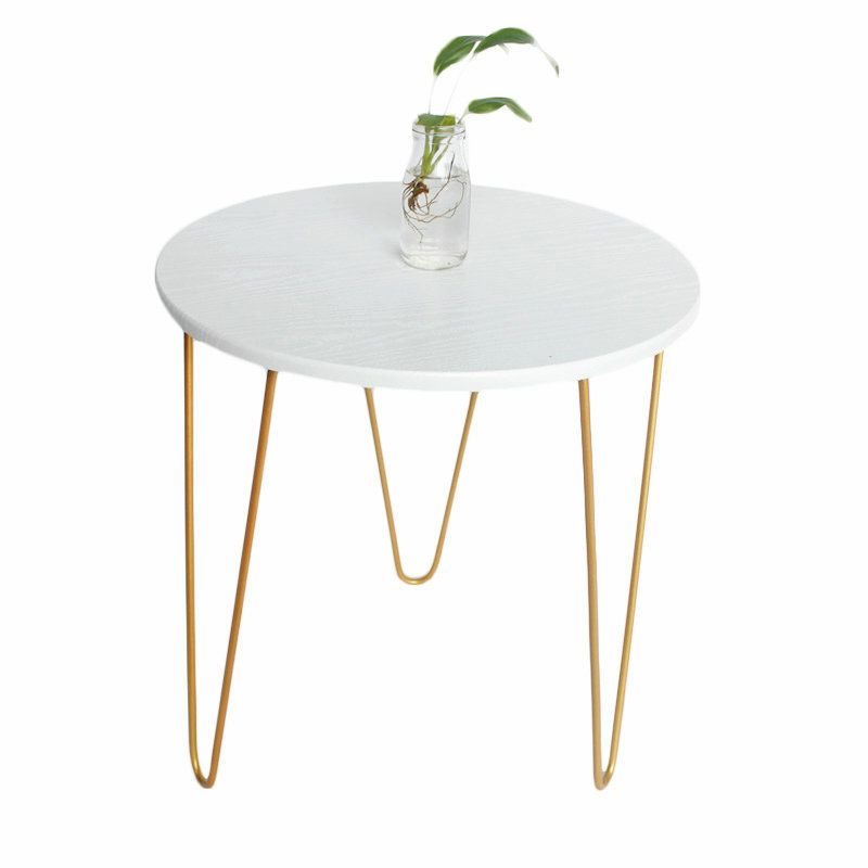 Contemporary 3 Legs Metal End Table Round Side End Table for Living Room