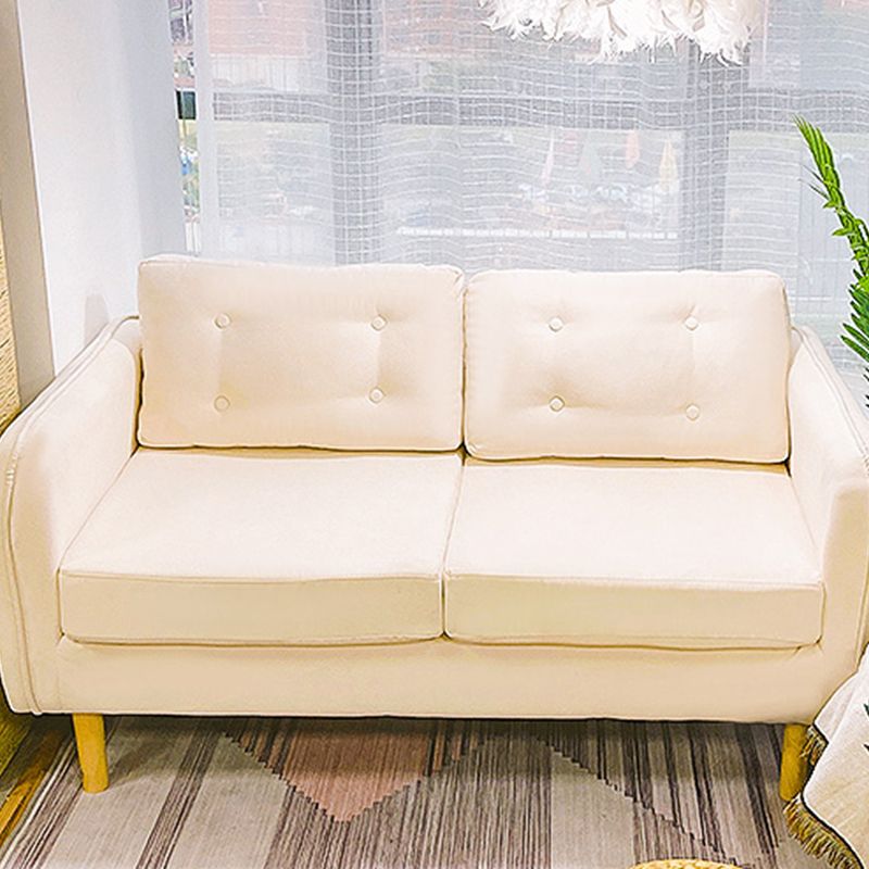 Contemporary Cotton Blend Tufted Slipcovered Sofa with Square Arm Clearhalo 'Furniture' 'furniture_sofas' 'kitchen' 'kitchen_sofas' 'Living Room Furniture' 'Sofa' 'sofas' 1200x1200_a3f84077-dd77-4c12-ab60-128a91465c94