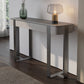 14 inch Wide Glam Console Table Stone Half Moon Accent Table