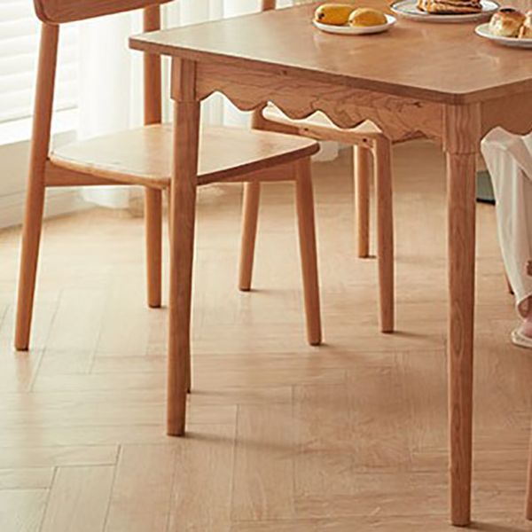 Mesa de comedor rectangular de madera maciza Mesa de comedor Mid-Century de 4 patas