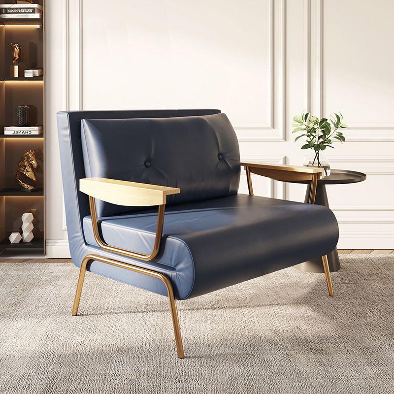 Glam Foldable Futon Sofa Bed Bonded Leather Convertible Sofas Clearhalo 'furn' 'furn_futons' 'Furniture' 'Futons & Daybeds' 'Futons' 'Living Room Furniture' 1200x1200_a3fa2d4c-2e94-4576-bdfc-42f301d5fc58