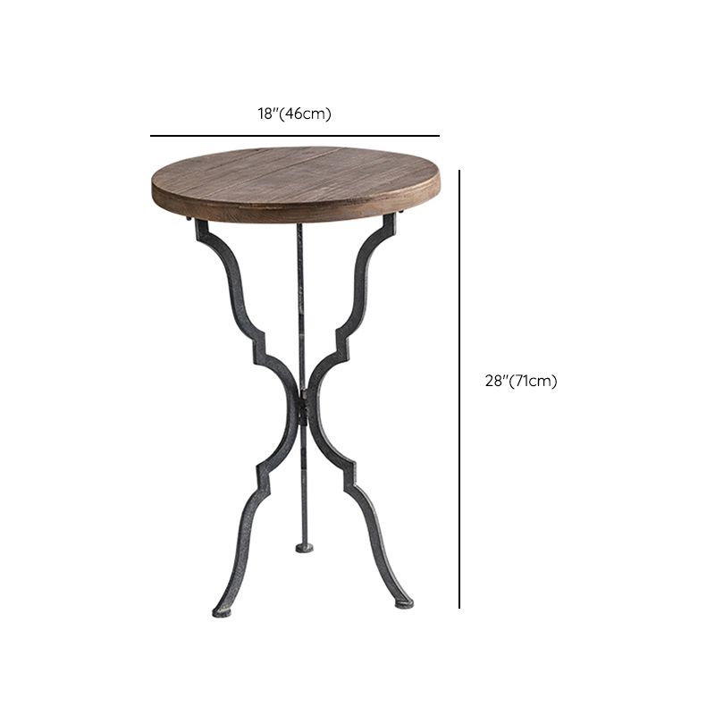 Tavolino in legno in legno di campagna francese tavolo da base di ferro in difficoltà