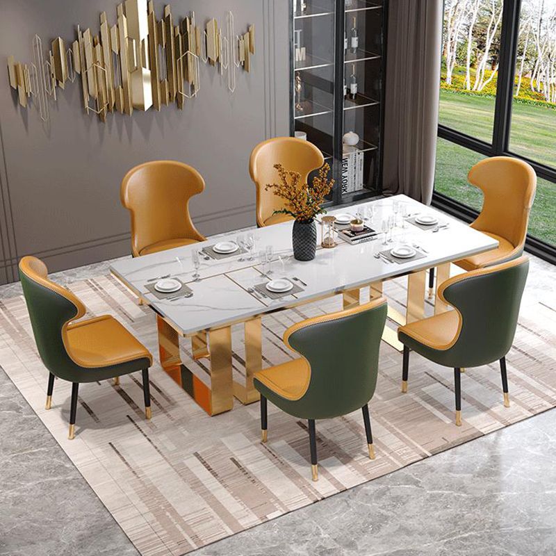 Scandinavian Style Wingback Side Chair Leather Dining Armless Chairs for Home Use Clearhalo ' kitchen&dining_furn' 'Dining Chairs' 'Dining Tables & Seating' 'dining_chair' 'furn' 'furn_dining_chair' 'Furniture' 'furniture_dining_chair' 'Kitchen & Dining Furniture' 'kitchen' 1200x1200_a3fc4c48-dd47-4324-b7ae-221e49aa40dc