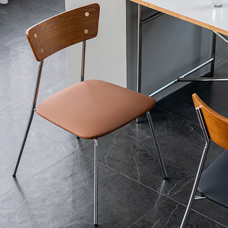 Industrial Style Open Back Side Chair Faux Leather Side Chair Clearhalo 'Dining Chairs' 'Dining Tables & Seating' 'dining_chair' 'furn' 'furn_dining_chair' 'Furniture' 'furniture_dining_chair' 'Kitchen & Dining Furniture' 1200x1200_a3fc4d39-2f4e-4315-86f7-2ca3dc50eceb