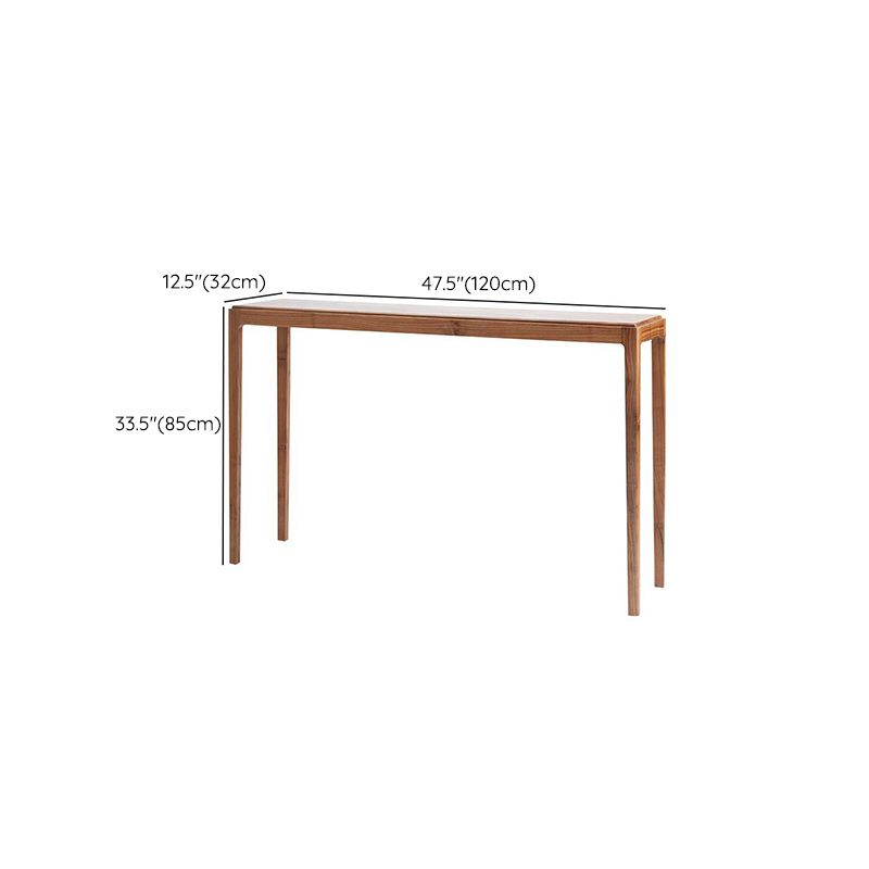 Tavolo da divano con console di pino moderno di metà secolo con 4 gambe per sala