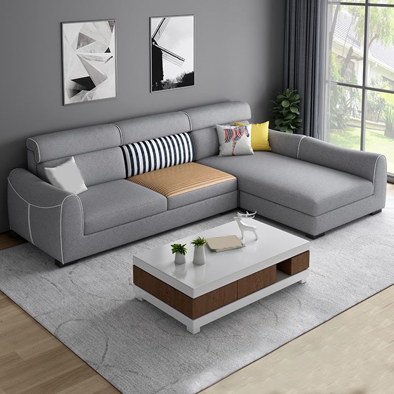 Sofá de almohada cosida contemporánea y sofá mechón cuadrado de chaise