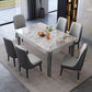 Mid-Century Sintered Stone Dining Table 4 Legs Base Rectangle Table for Home Clearhalo ' dining_table' 'Dining Tables & Seating' 'Dining Tables' 'furn' 'furn_dining_table' 'Furniture' 'furniture_dining_table' 'Kitchen & Dining Furniture' 'kitchen&dining_furn' 'kitchen' 'kitchen_dining_table' 1200x1200_a3fdedb1-edf8-4a59-9462-b999f24e7b3f