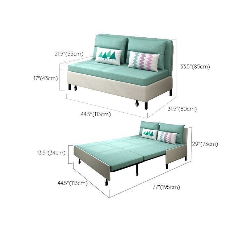 31.88" Wide Linen Sleeper Sofa Green Sofa Bed with Pillow Back Clearhalo 'furn' 'furn_futons' 'Furniture' 'Futons & Daybeds' 'Futons' 'Living Room Furniture' 1200x1200_a3fe5102-fe9c-4fd3-b95c-6b460d3690b2