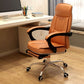 Chaise de bureau en cuir rembourrée moderne sans chaise de bureau ergonomique pénible avec roues