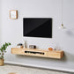 Rubberwood 9.45" D TV Stand Nordic Floating TV Stand with Storage Drawers Clearhalo 'furn' 'furn_tv_stands_entertainment_centers' 'Furniture' 'Living Room Furniture' 'TV Stands & Entertainment Centers' 'TV Stands & Media Storage Furniture' 'tv_stands_entertainment_centers' 1200x1200_a401b015-b391-49f3-b8a7-bfc7e4e54d29