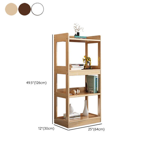 Contemporary Etagere VerticalBook Shelf Wood Open Bookshelf with Shelves
