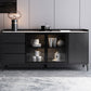 Weiß gesinterte Stein -Top -Server Glamstil Buffet Sideboard für Wohnzimmer
