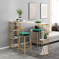 Marble Glam Counter Table with Specialty Top Gold Double Pedestal Table - 42" H Clearhalo 'Bar Furniture' 'Bar Tables' 'bar_tables' 'furn' 'furn_bar_tables' 'Furniture' 'furniture_bar_tables' 'Kitchen & Dining Furniture' 1200x1200_a4046754-af2c-459a-8ad0-f98ad8796204