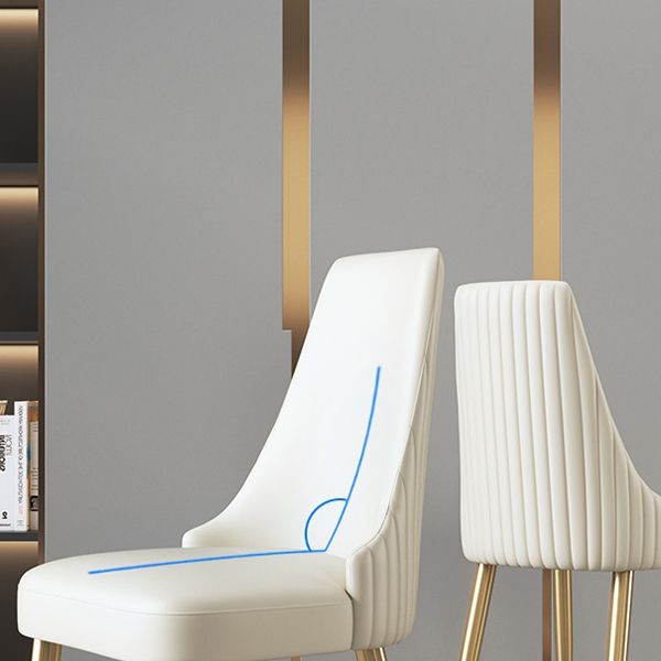 Glam Faux Leather Dining Armless Chair Metal Dining Room Chair for Home Use Clearhalo ' kitchen&dining_furn' 'Dining Chairs' 'Dining Tables & Seating' 'dining_chair' 'furn' 'furn_dining_chair' 'Furniture' 'furniture_dining_chair' 'Kitchen & Dining Furniture' 'kitchen' 1200x1200_a4056358-2d19-4cac-9091-832a5f110737