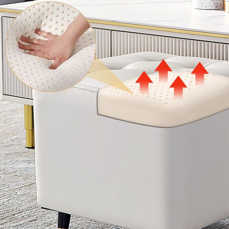 Glam Pouf Ottoman Genuine Leather Upholstered Tufted Square Ottoman with Metal Legs Clearhalo 'furn' 'furn_ottomans_poufs' 'Furniture' 'Living Room Furniture' 'Ottomans & Poufs' 'ottomans_poufs' 1200x1200_a405dc24-f140-43c1-a470-971df18cd2b5