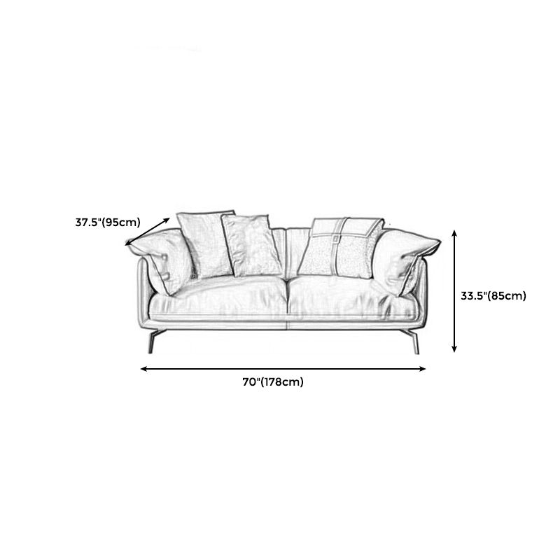 Modern Style Square Armrest Padded Down Seat Orange Leather Sofa Clearhalo 'furn' 'furn_sofas' 'Furniture' 'furniture_sofas' 'kitchen' 'kitchen_sofas' 'Living Room Furniture' 'Sofa' 'sofas' 1200x1200_a40aad82-54ed-4325-add9-3848dc0c5f83
