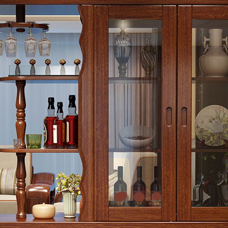 Bar Pulls Traditional Solid Wood Shelves Included Accent Cabinet