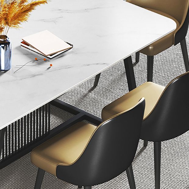 Modern 1/2/5/7 Pieces Dining Set Sintered Stone Rectangle Dining Table with Chairs Clearhalo 'Dining Room Sets' 'Dining Tables & Seating' 'dining_room_set' 'furn' 'furn_dining_room_set' 'Furniture' 'furniture_dining_room_set' 'Kitchen & Dining Furniture' 'kitchen&dining_furn' 'kitchen' 1200x1200_a40c28db-26ec-43fd-acac-12b5f7a3dc84