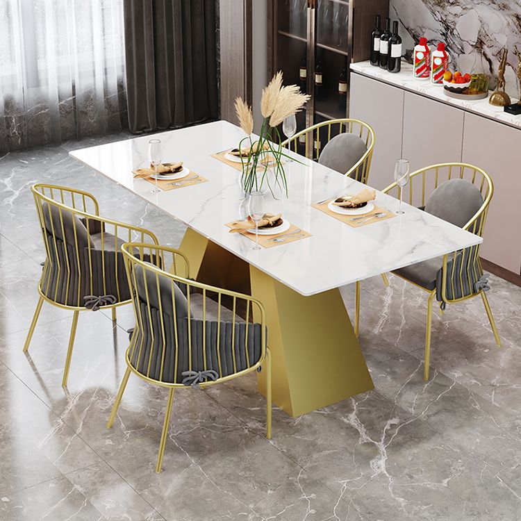 Nordic 1/5 Pieces Dining Set Rectangle Stone Dining Table for Kitchen Dining Room Clearhalo 'Dining Room Sets' 'Dining Tables & Seating' 'dining_room_set' 'furn' 'furn_dining_room_set' 'Furniture' 'Kitchen & Dining Furniture' 1200x1200_a40cdc3d-5af7-4512-af23-847def747e26